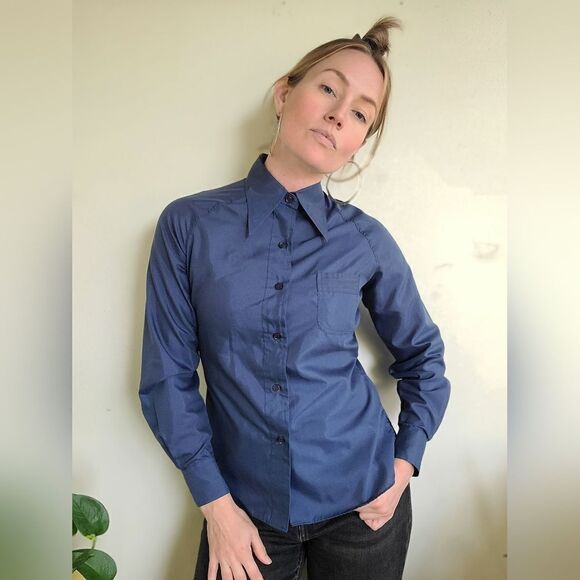 The Sam Vintage Dagger Collar Womens Button Down M - Picture 3 of 10